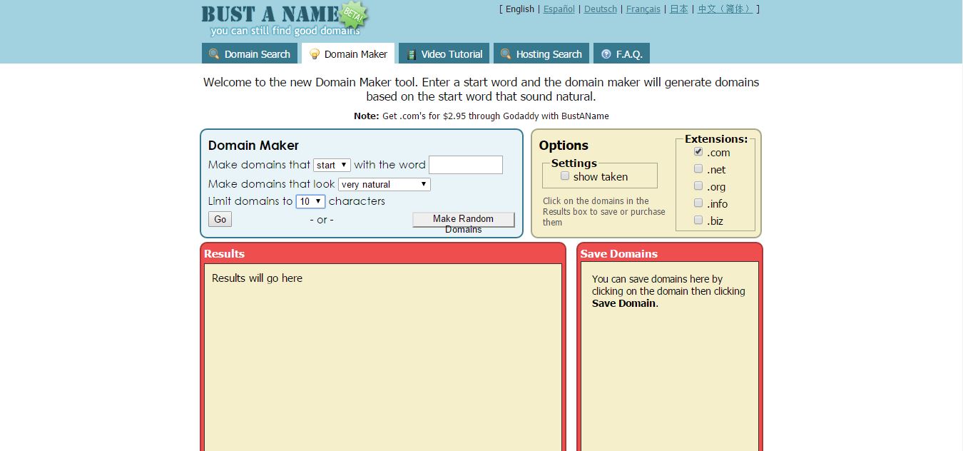 bust a name domain name generator