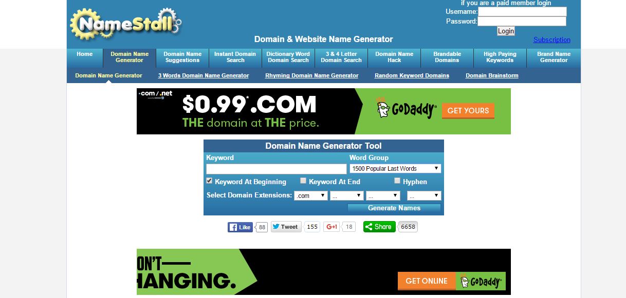 namestall domain name generator