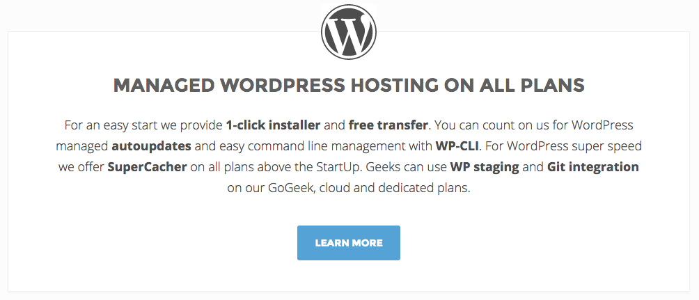 Siteground managed WordPress hosting