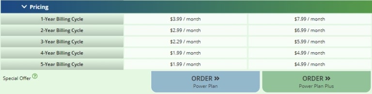 WebHostingPad pricing
