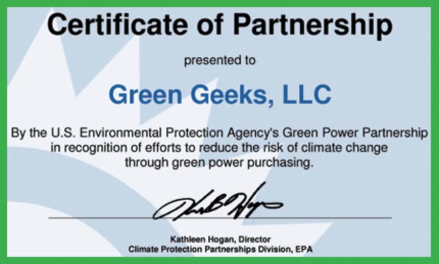 GreenGeeks certificate