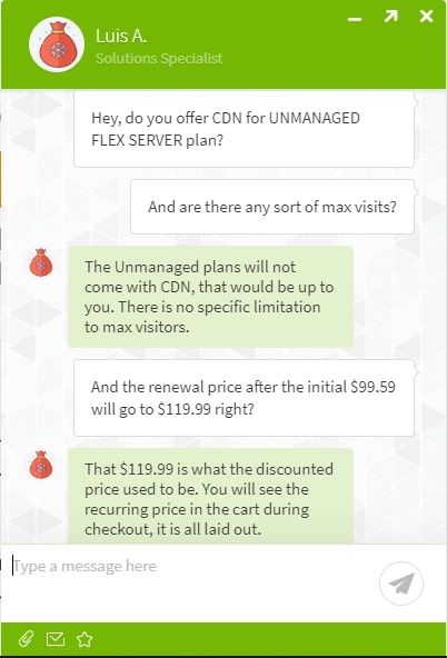 A2Hosting live chat