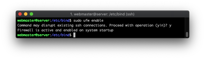 enabling ufw Ubuntu