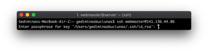 logging into server with SSH key