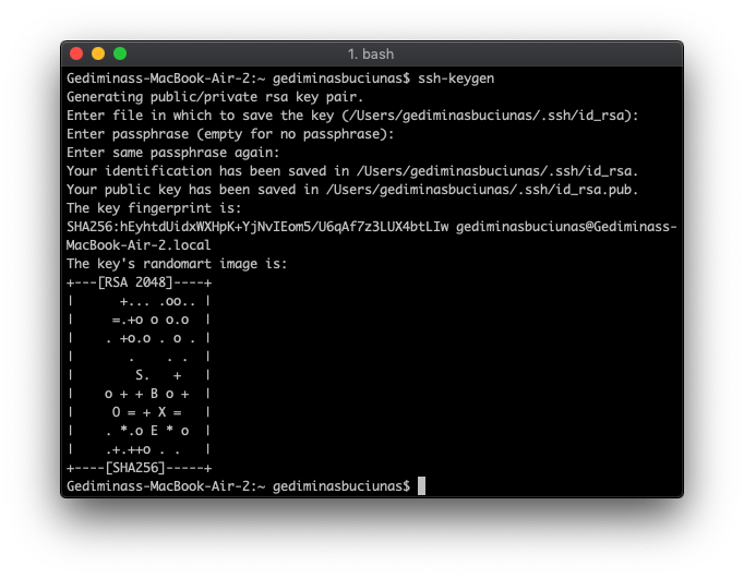 running SSH keygen