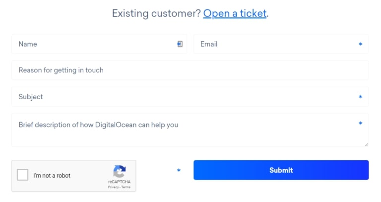 DigitalOcean customer support