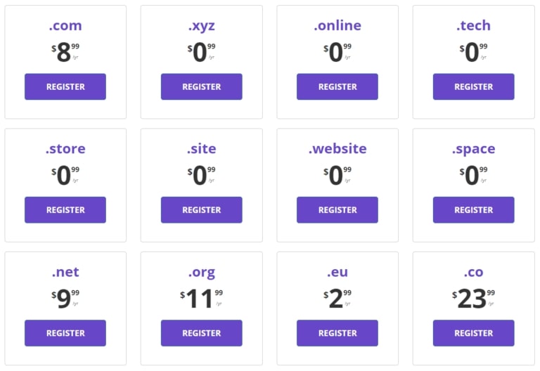 Hostinger domain pricing