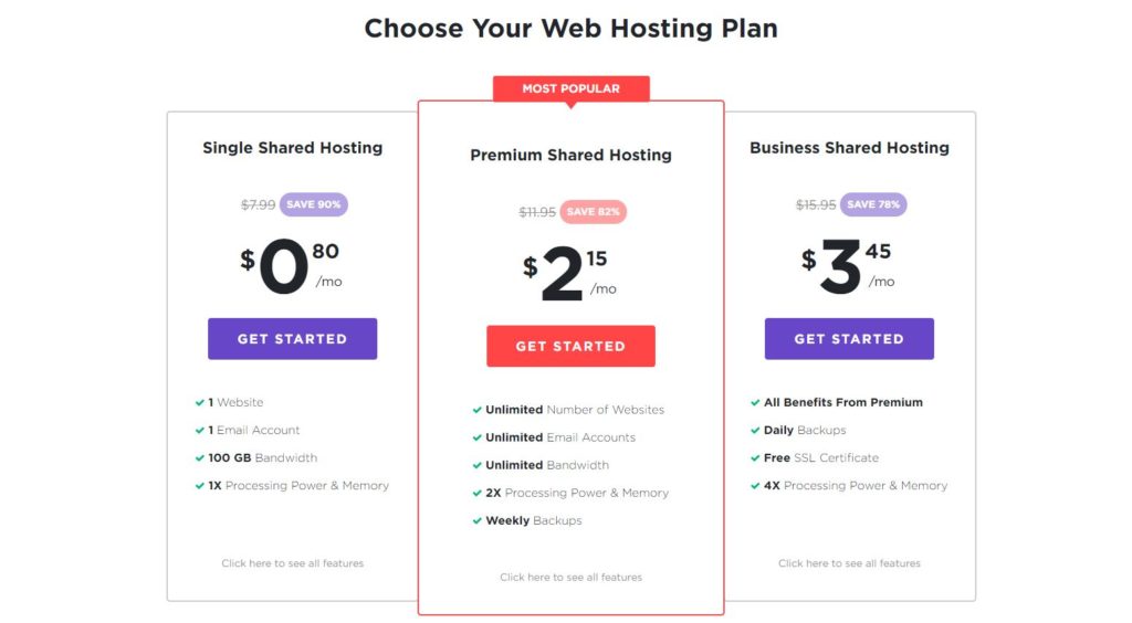 Hostinger pricing