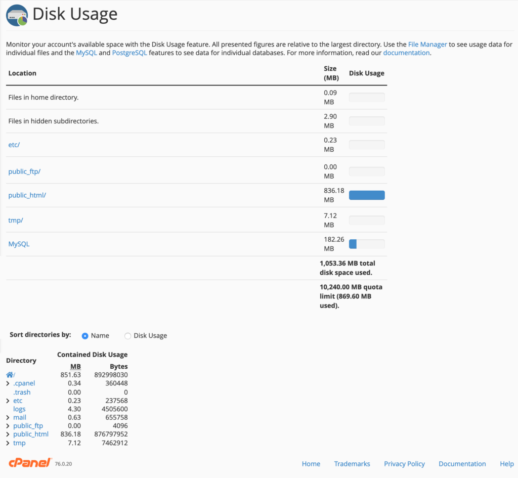 disk usage 2