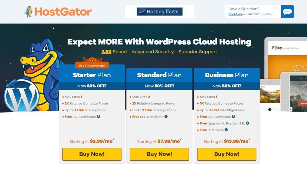 Hostgator Price Chart