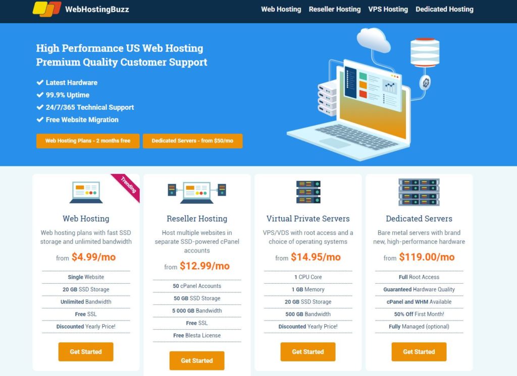 Web Hosting Chart