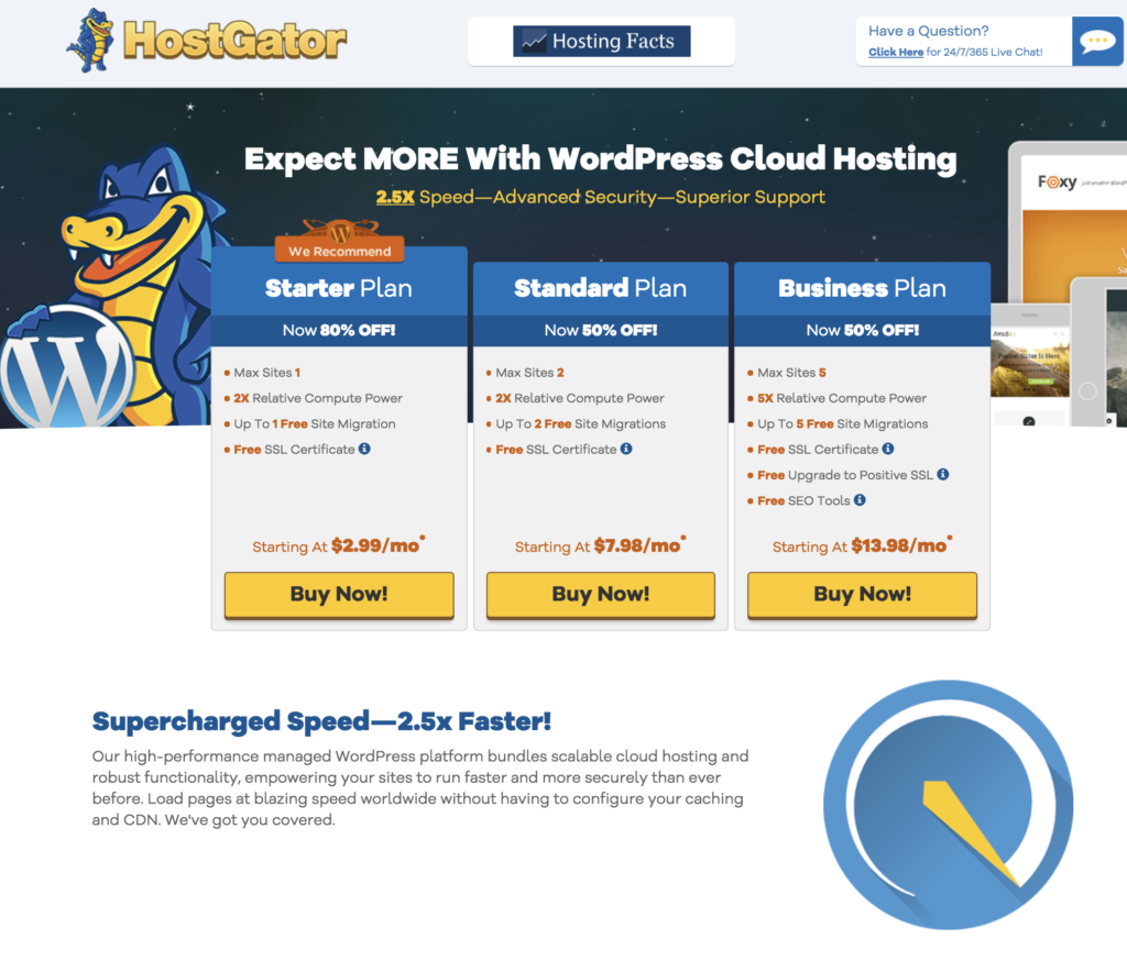 Revisión de la nube de HostGator