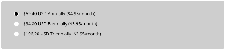 HostMetro's pricing gets cheaper for the longer term you purchase.