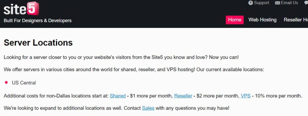 site5 server locations