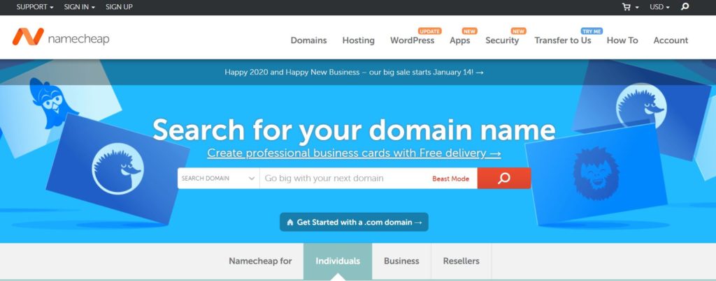 NameCheap domain-search