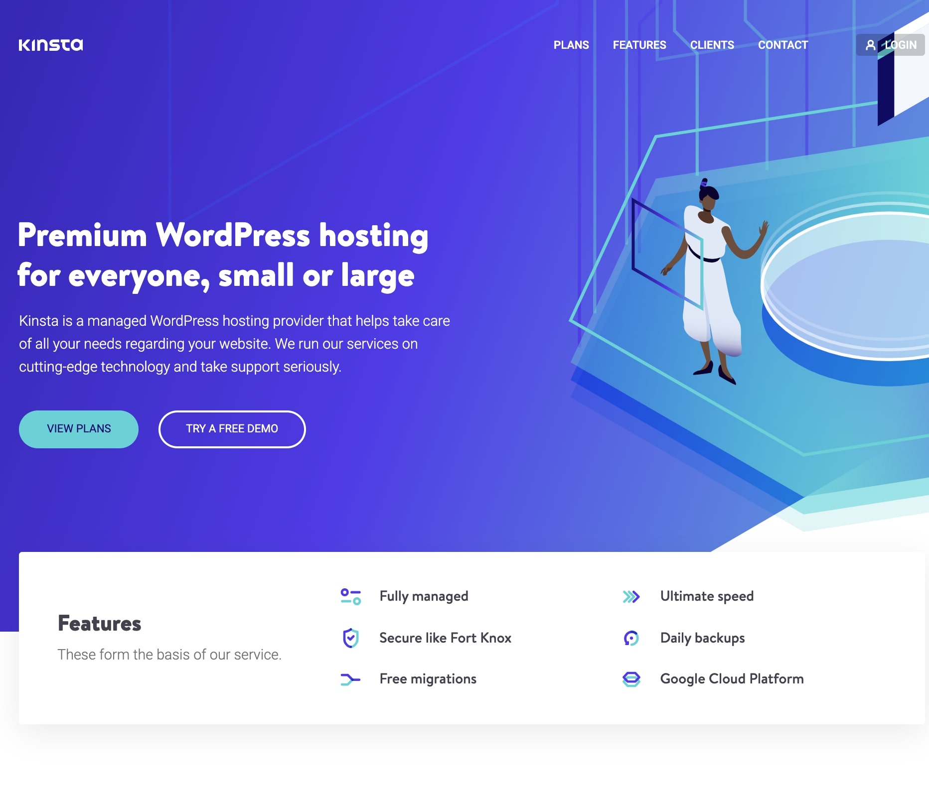 Kinsta homepage