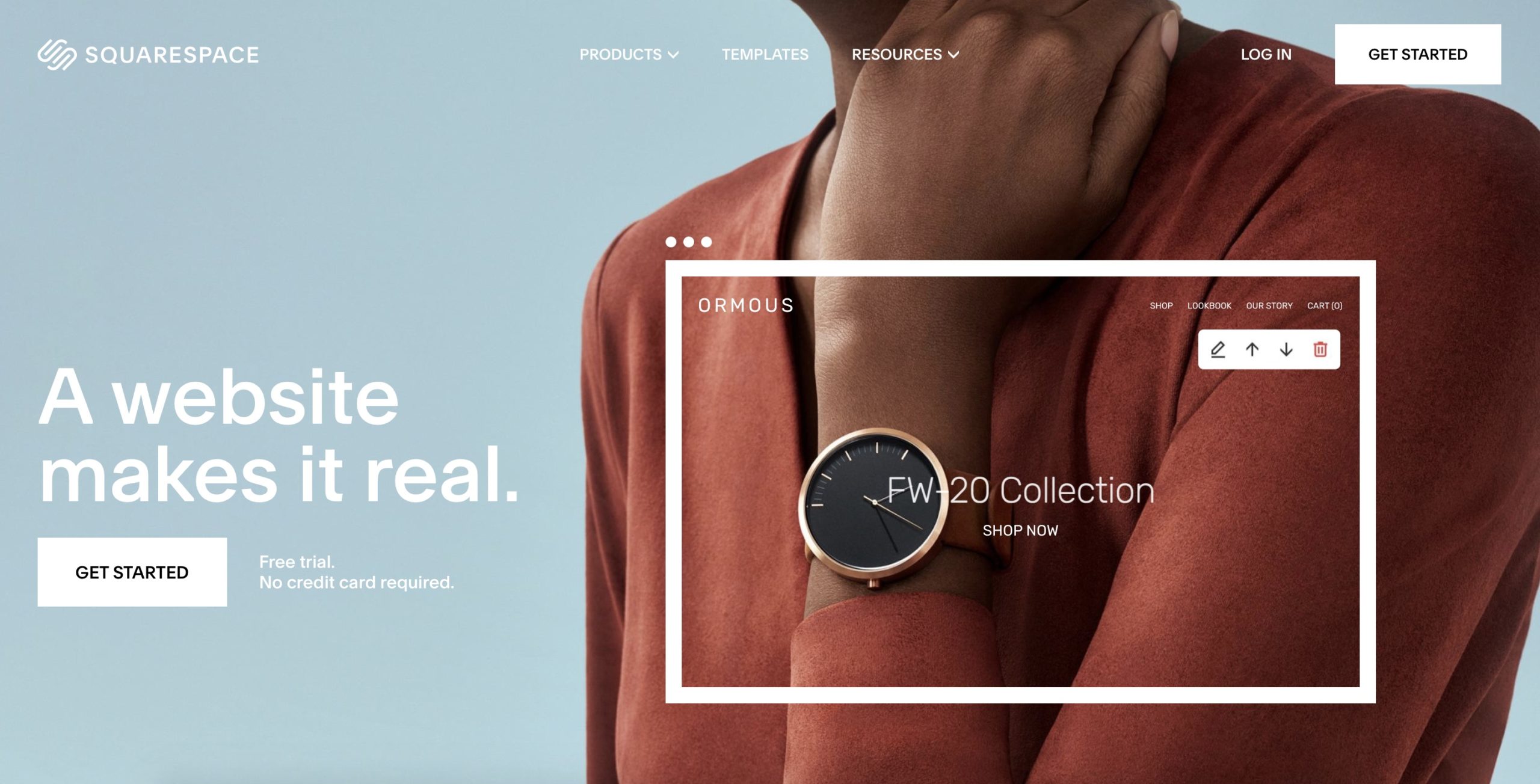 Squarespace website builder homepage screenshot