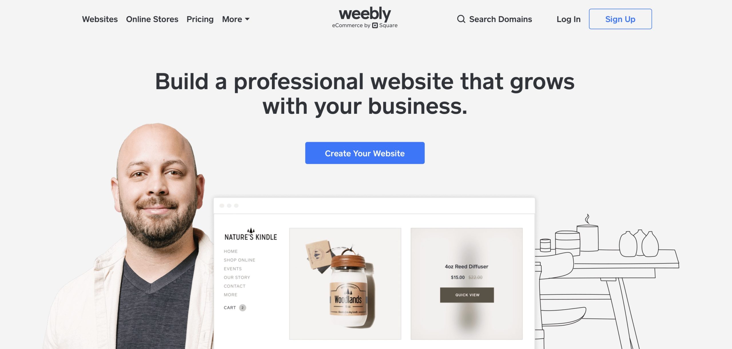 Weebly website builder homepage screenshot