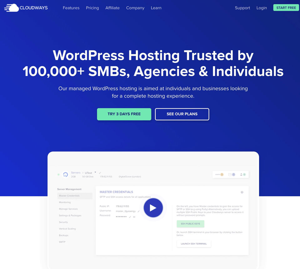 Cloudways managed wordpress