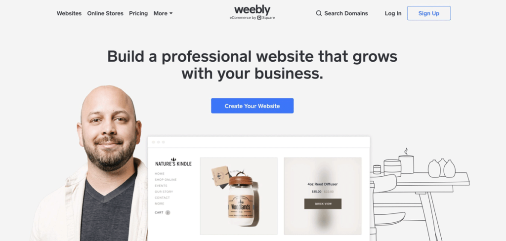 Weebly website builder homepage