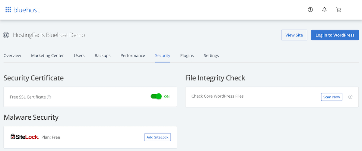 Bluehost customer portal example